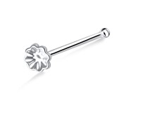 Flower Silver Bone Nose Stud NSKD-722